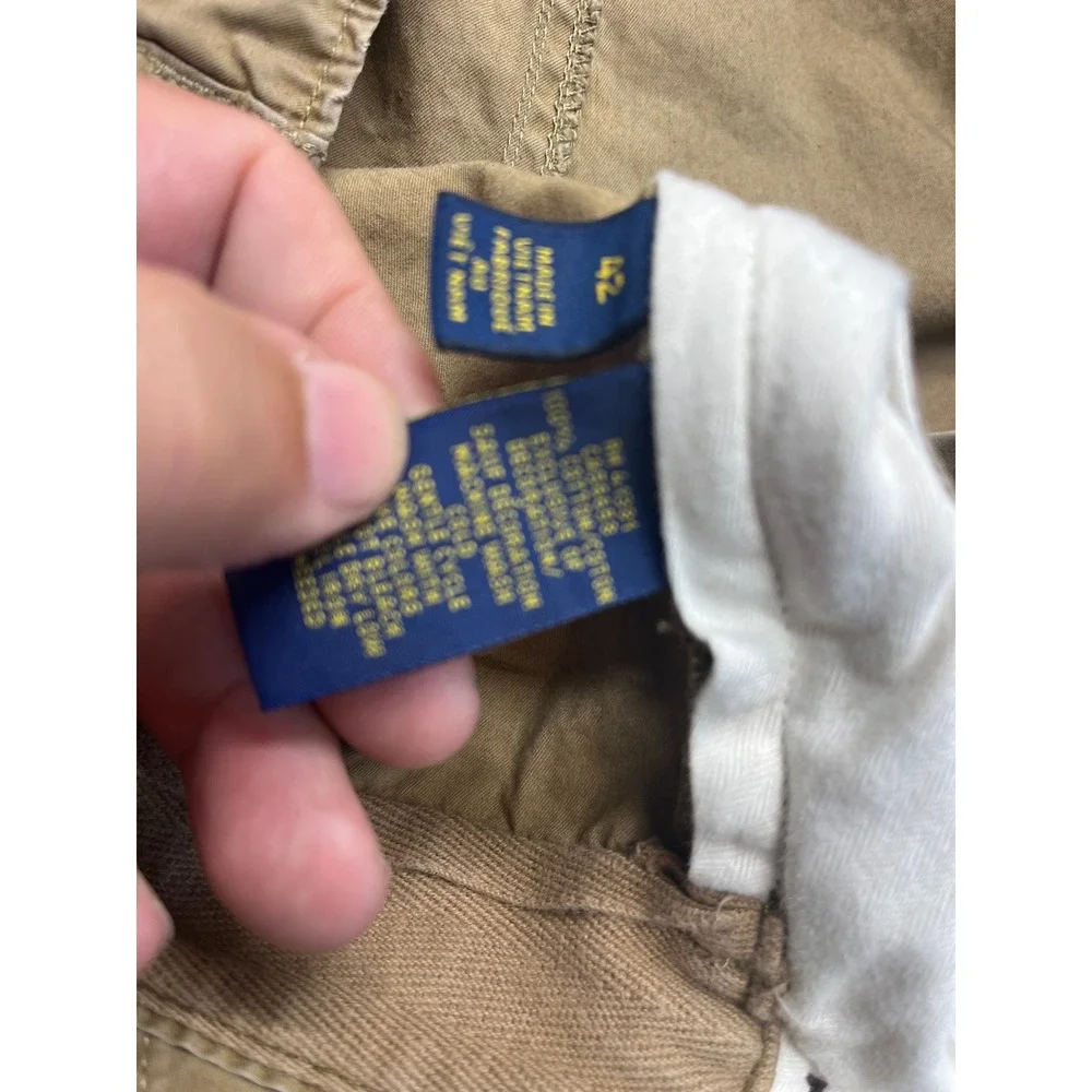 Polo‎ Ralph Lauren Mens Khaki Utility Canvas Classic Fit Cargo Shorts Size 42